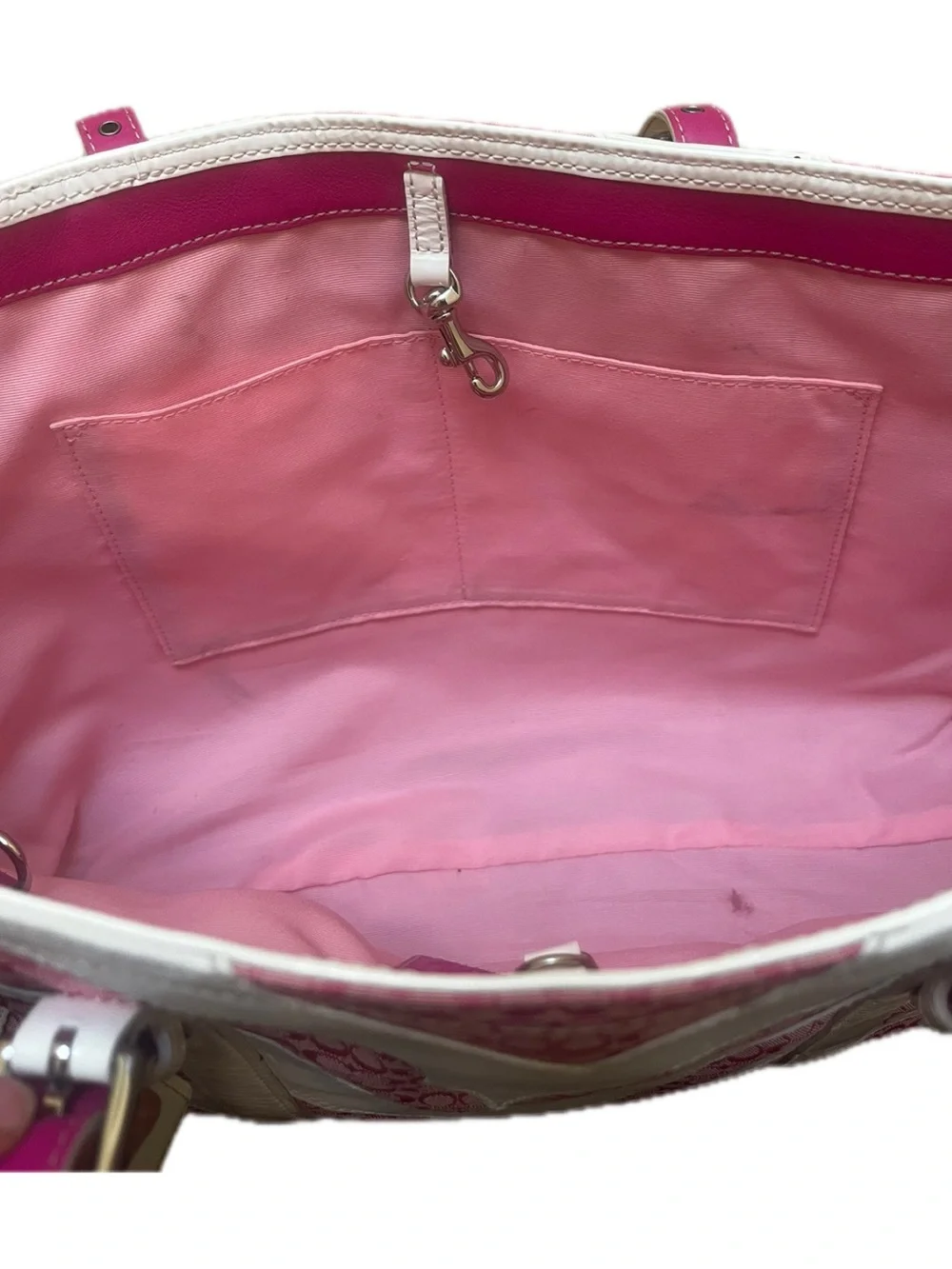 Coach Vintage Zebra Patchwork Limited Edition White & Pink Mini Cs Gallery Tote - Picture 8 of 15